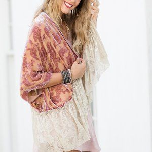 Kimono, vintage inspired silk and lace
